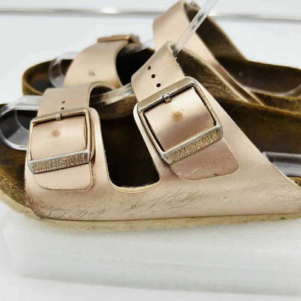 Birkenstock Girls Arizona Kids Slides Sandals Sz US 3-3.5 / 34 EU Rose Gold